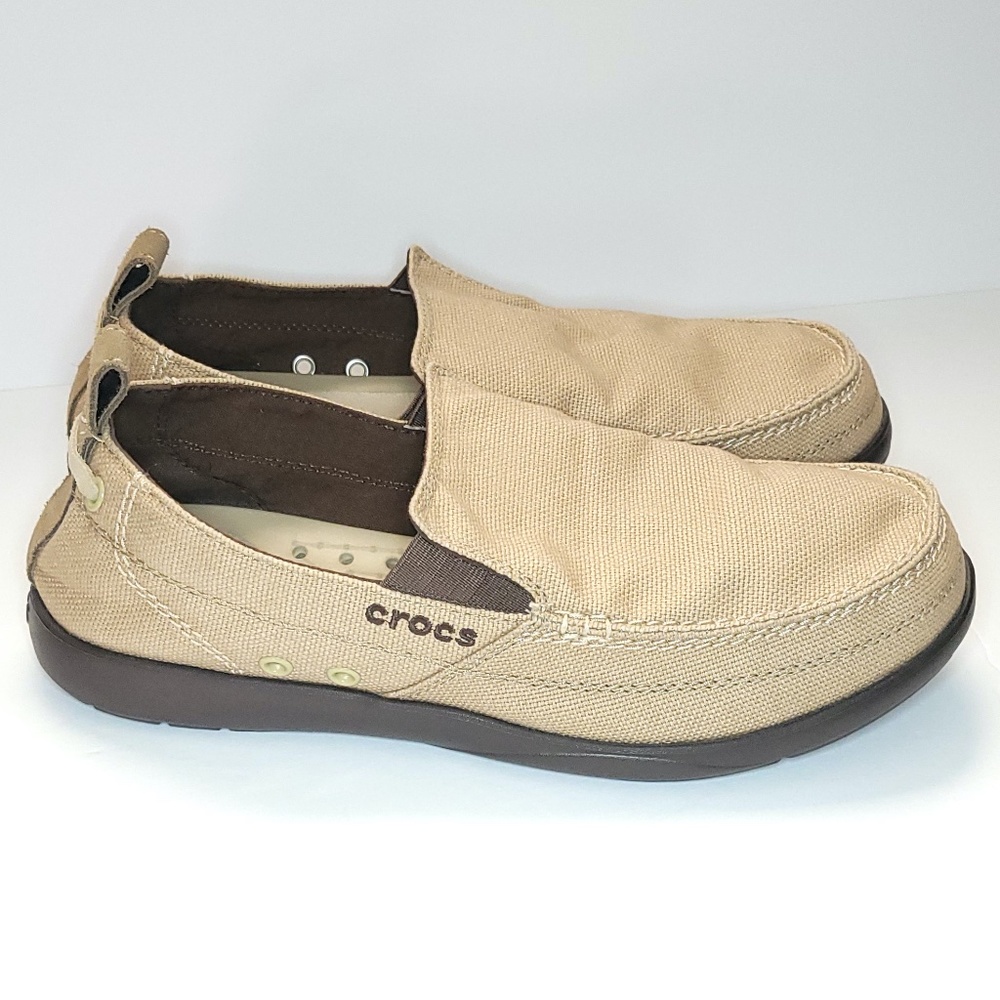 Mens Croc's Khaki Loafers Size 9